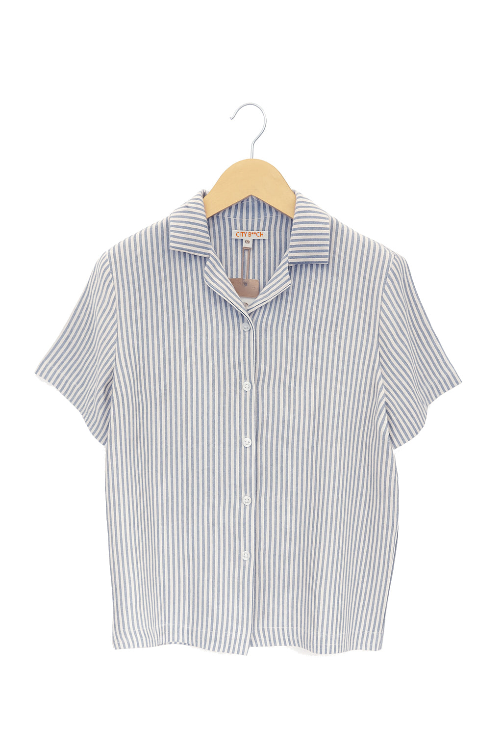 JOY SHIRT LINEN STRIPE BLUE