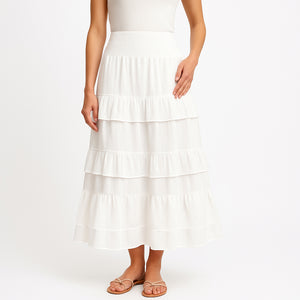 3 tiere layered ruffle skirt with hight waistband, made it cotton sari and comfortable