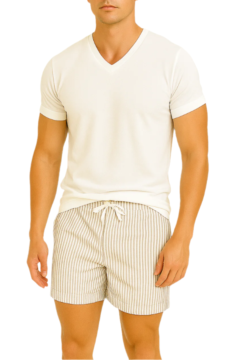 SHORT JULIO STRIPE BROWN