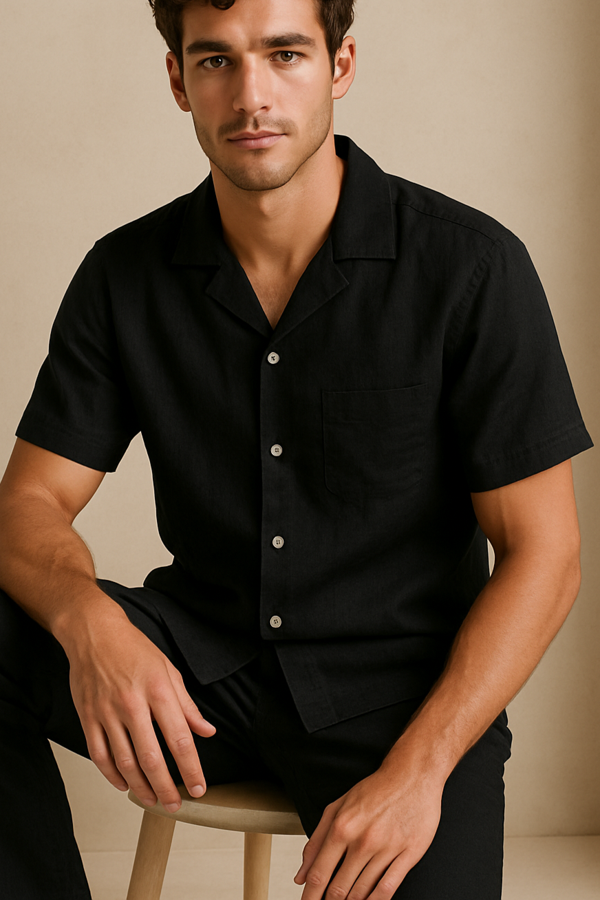 JOY SHIRT LINEN BLACK