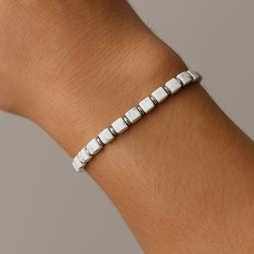 Bracelet Howlite Stone Square